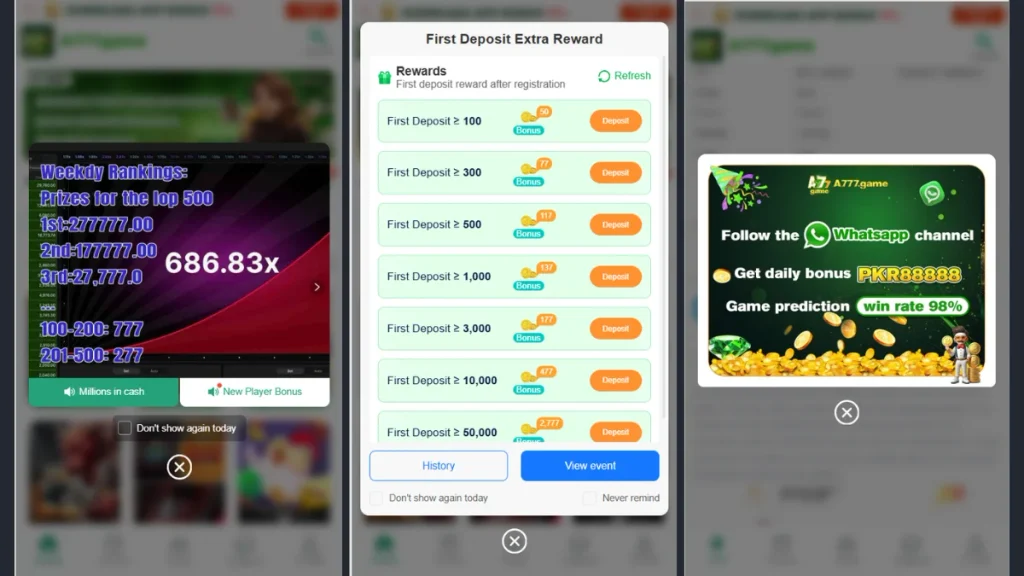 a777 deposit bonus